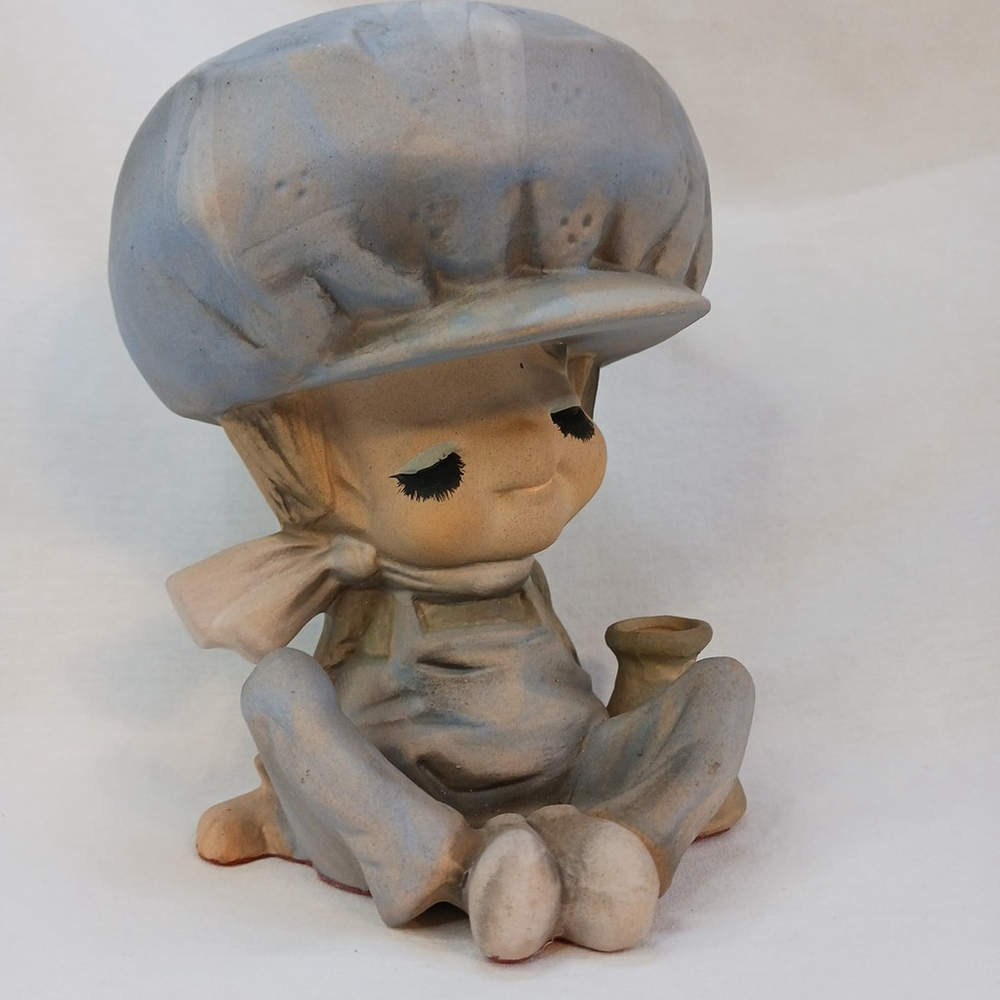 Vintage MCM UCTCI Poppet Boy Blue Ceramic Japan Holder
